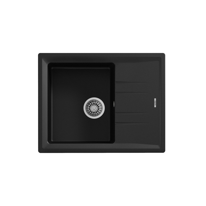 Кухненска мивка Teka STONE 45 S-TG, 650 x 510, Черна, Гранитна, За вграждане, Обръщаема, за шкаф 45 см