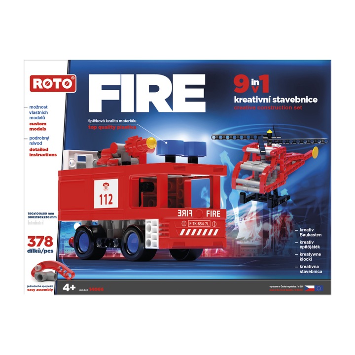 Set constructie Pompieri Roto Efko, 378 piese