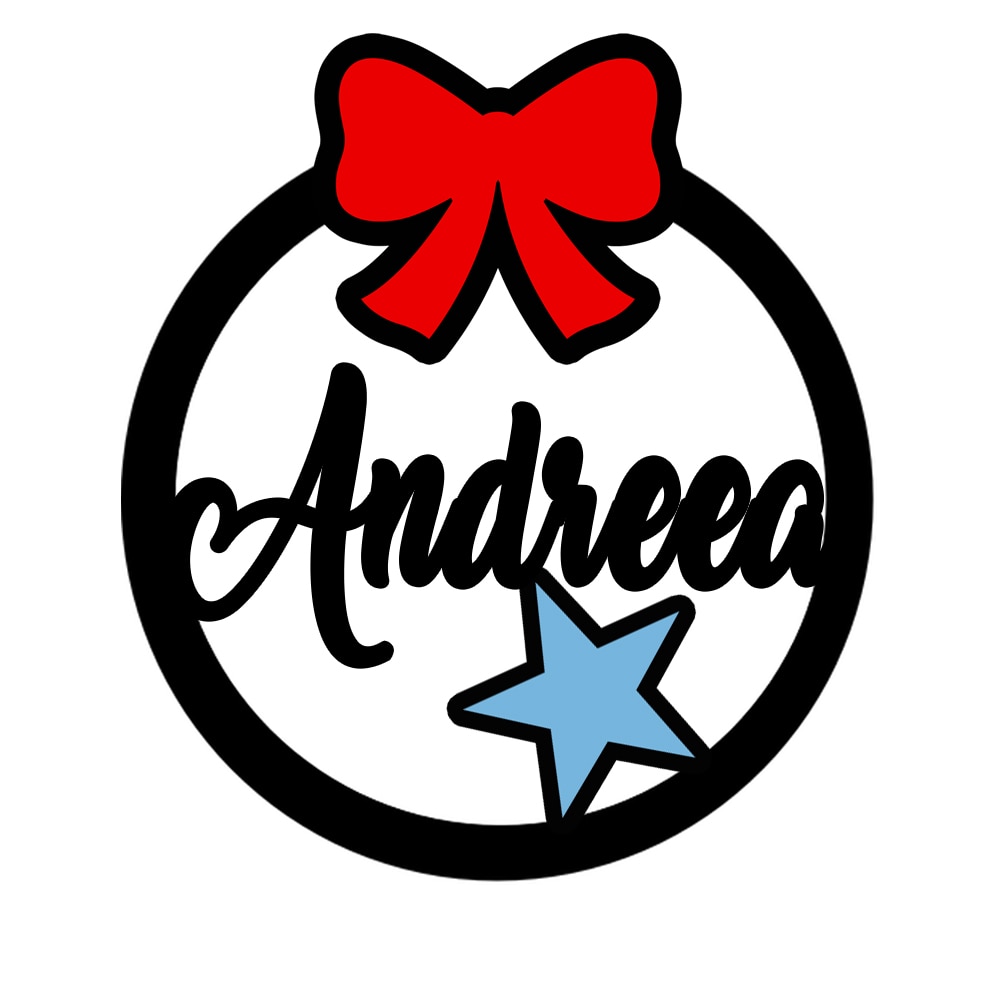 Glob de Craciun, model Fundita, nume personalizat, 10cm