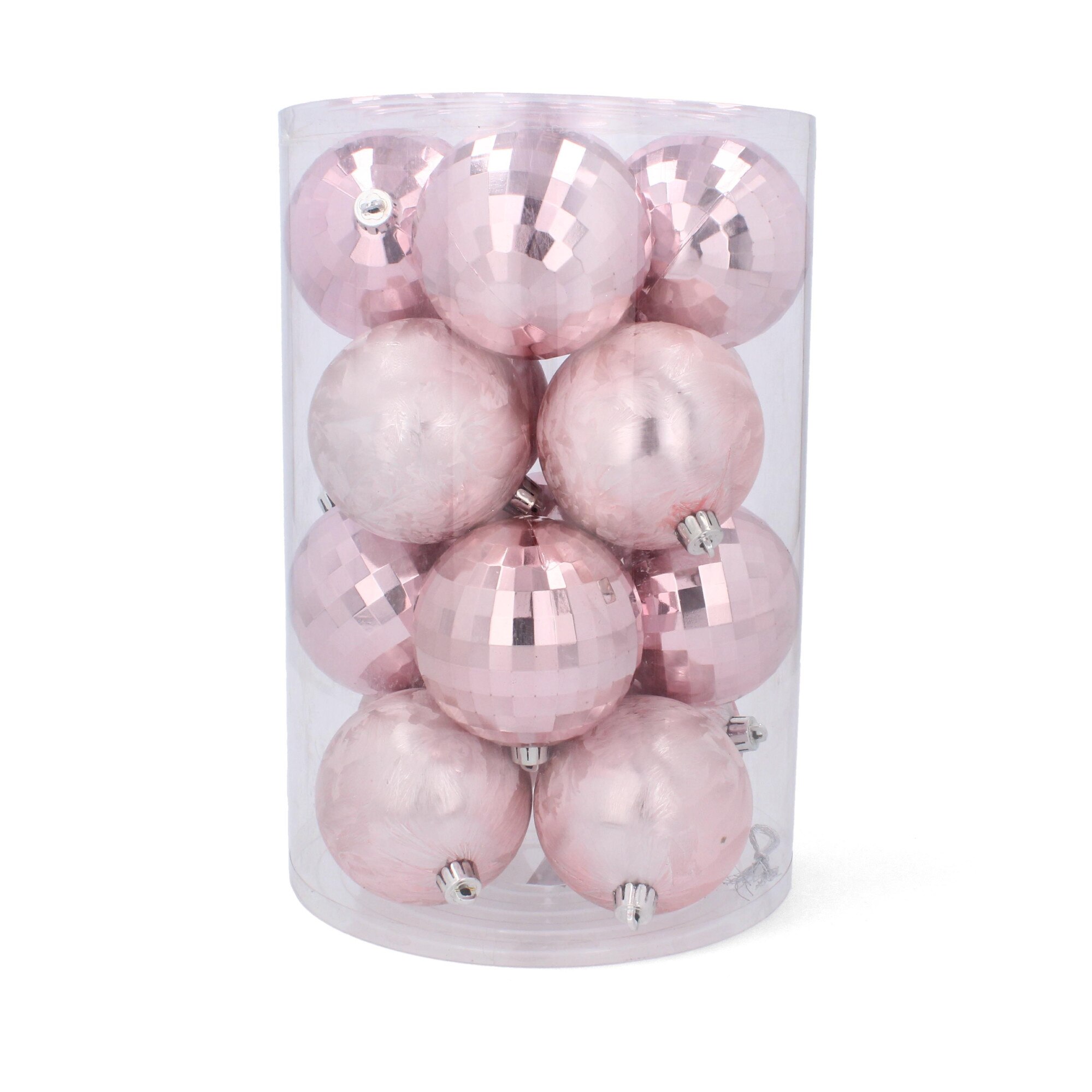 Set 16 globuri , 8cm , roz