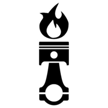 Sticker auto negru mat, Piston Flame,15 x 4.3 cm Sticker auto negru mat, Piston Flame,15 x 4.3 cm