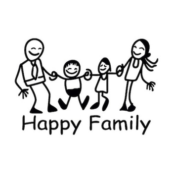 Sticker auto negru, Happy Family,10 x 15 cm Sticker auto negru, Happy Family,10 x 15 cm