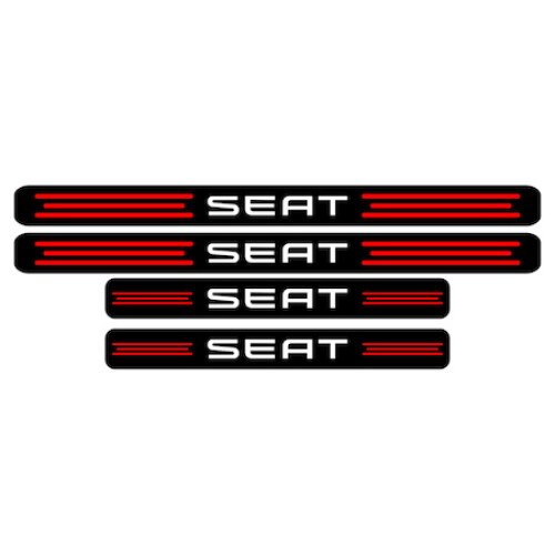 Set stickere praguri, negru-rosu-alb, Seat