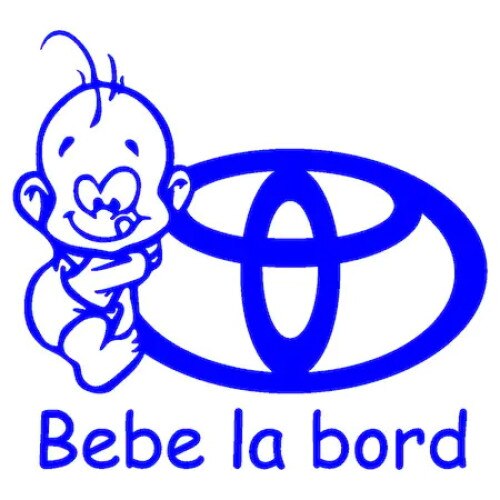 Sticker auto albastru, Bebe la Bord Toyota ,15 x 13.8 cm