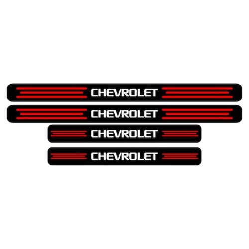 Set stickere praguri, negru-rosu-alb, Chevrolet