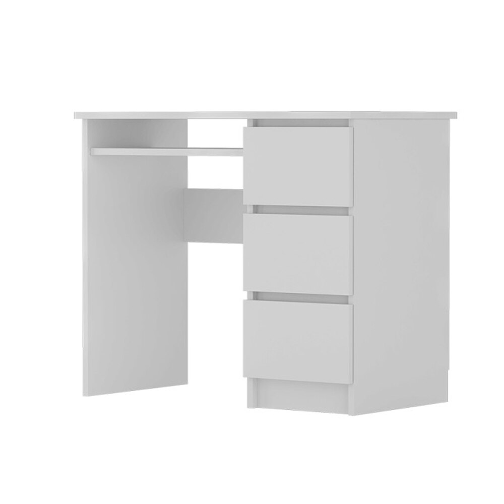 Birou cu 3 sertare Timeless Tools, suport pentru tastatura, 90x50x77 cm, Alb