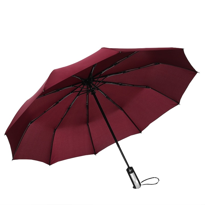OEM Összecsukható női/férfi esernyő, hordozható, szélálló, piros