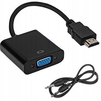 Cablu adaptor HDMI- VGA, Zola®, cablu JACK - JACK, 3.5 mm, sistem HDCP incorporat, lungime cablu 15 cm Cablu adaptor HDMI- VGA, Zola®, cablu JACK - JACK, 3.5 mm, sistem HDCP incorporat, lungime cablu 15 cm