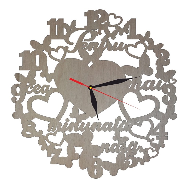 Ceas Personalizat Nasa, Lemn, 40 cm, CN020