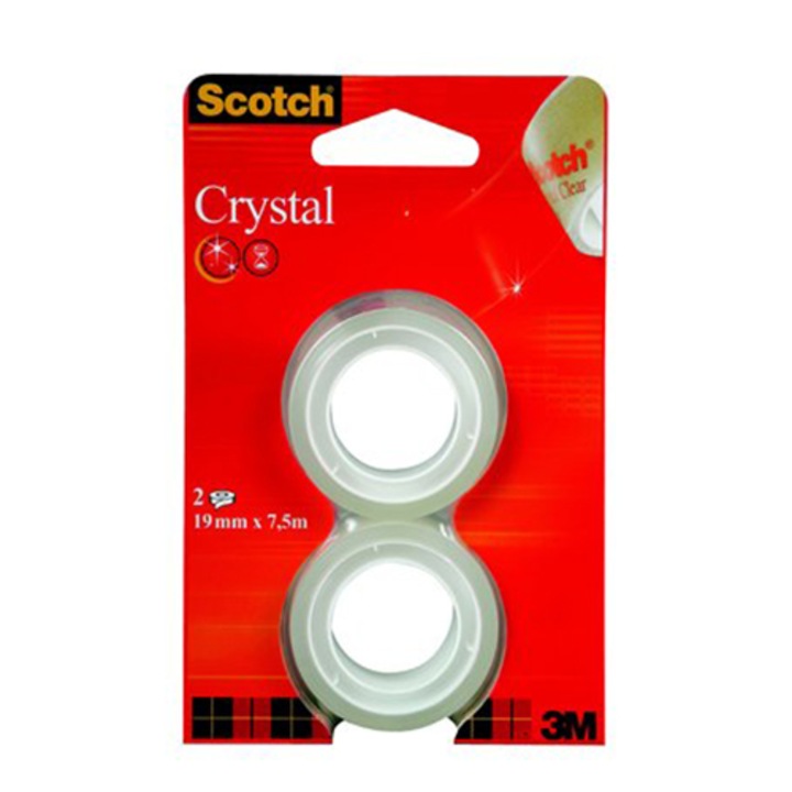Banda adeziva Scotch cristal 19mm, set 2 bucati, 7,5m