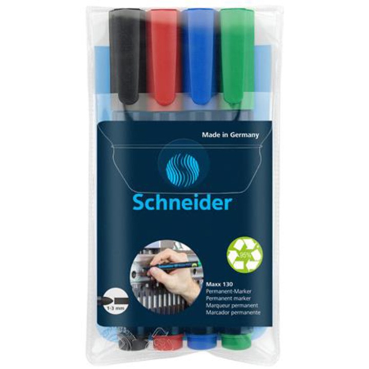 Set 4xMarkerm Schneider, 1-3mm, Conic, Multicolor