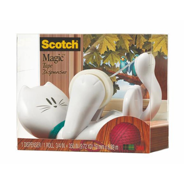 Диспенсър за тиксо, 3M, модел Cat C39, бял