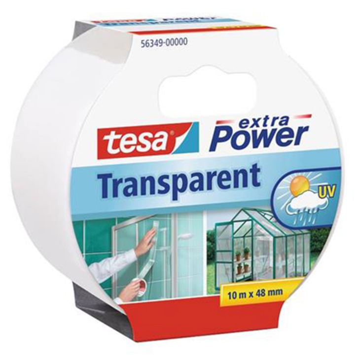 Tesa, Extra Power ragasztószalag, textil erősítésű, 48 mm x 10 m, átlátszó