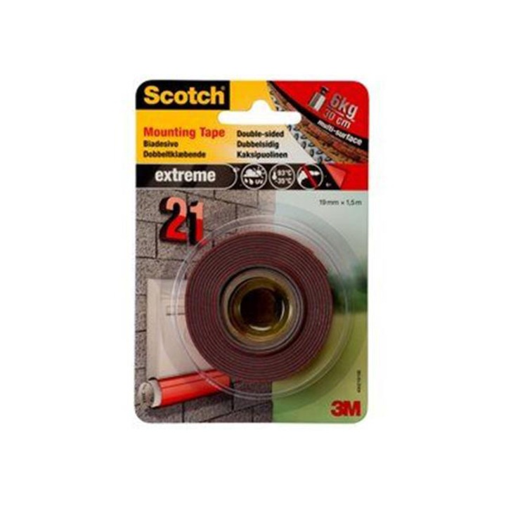 3M Scotch Fixing Line Kétoldalas ragasztószalag, Szuper erős, 19 mm x 1,5 m