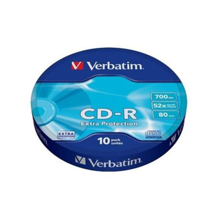 Verbatim DataLife CD-R lemez, 700MB, 52x, 10 db zsugorfóliában