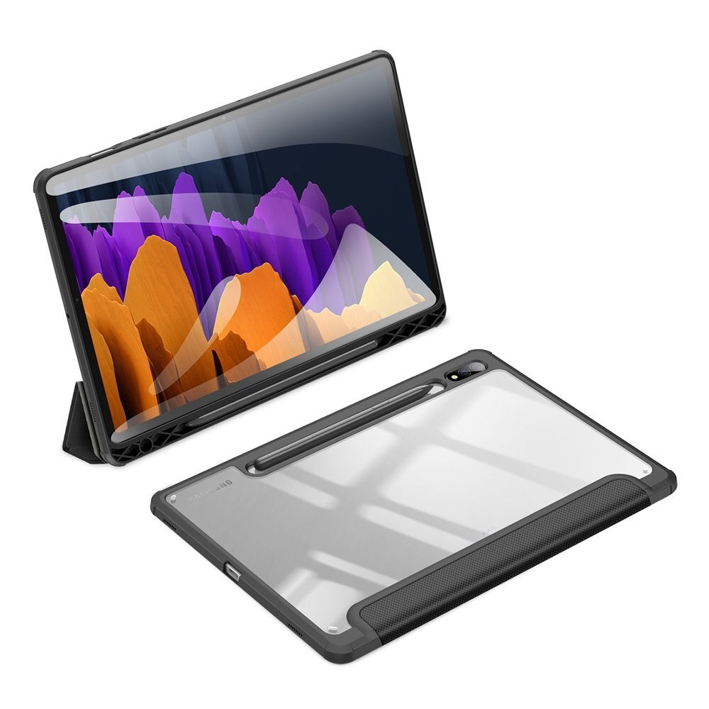 Husa inteligenta cu suport stylus DuxDucis, Toby, Pentru Samsung Galaxy Tab S7, 11", Negru