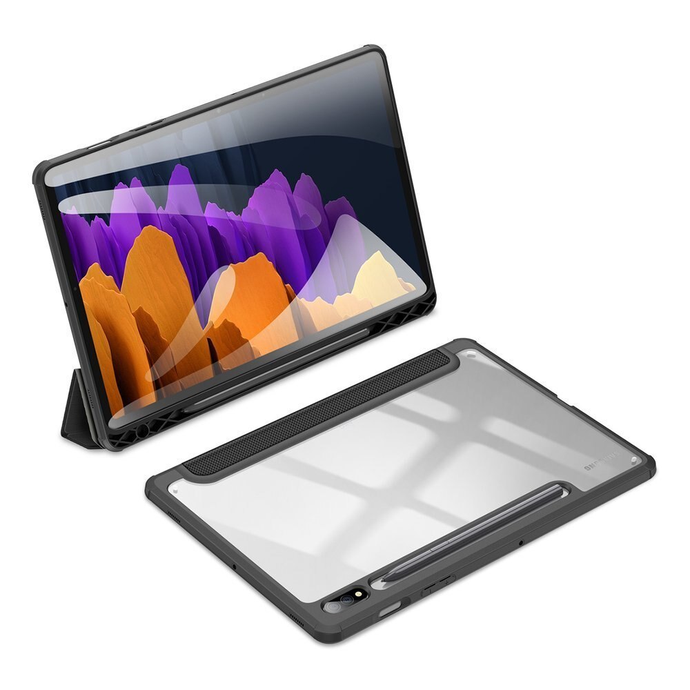 Husa inteligenta cu suport stylus DuxDucis, Toby, Pentru Samsung Galaxy Tab S7, 11", Negru