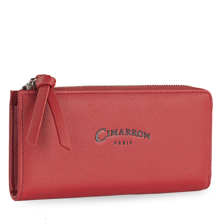 Portofel de dama CIMARRON 312301, 19x9,5x2 cm, Piele vegana, Rosu