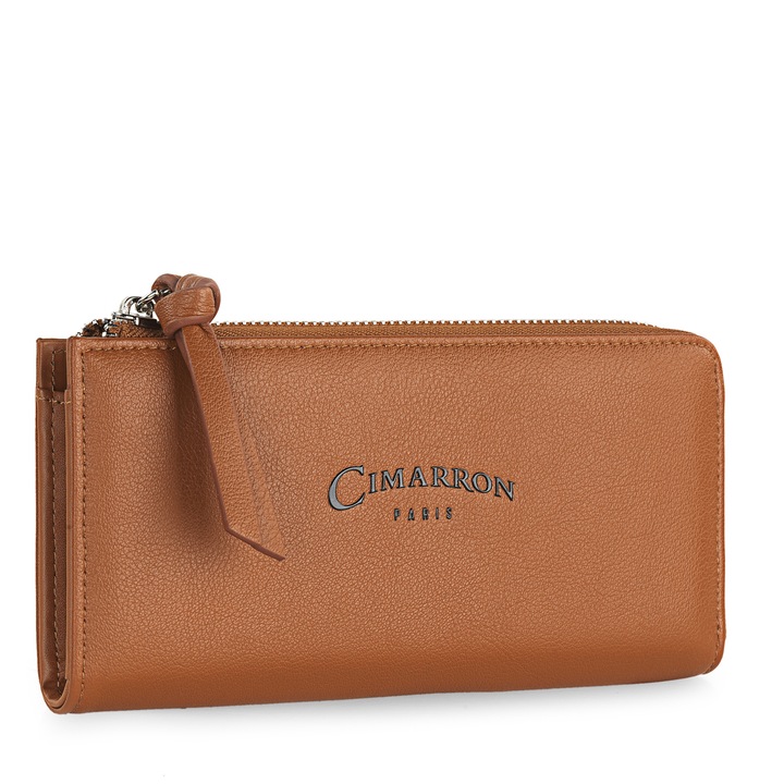 Portofel de dama CIMARRON 312301, 19x9,5x2 cm, Piele vegana, Camel