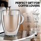 Set 2 cani cu pereti dubli, Sticla termorezistenta borosilicata, 350 ml, Transparent