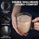 Set 2 cani cu pereti dubli, Sticla termorezistenta borosilicata, 350 ml, Transparent