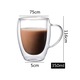 Set 2 cani cu pereti dubli, Sticla termorezistenta borosilicata, 350 ml, Transparent