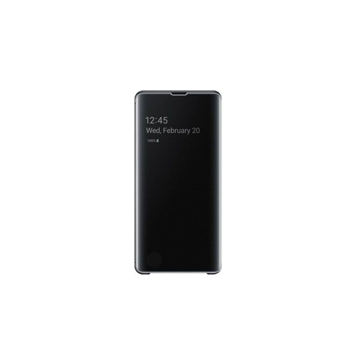 Husa protectie flip, compatibil cu Samsung Galaxy S10, Clearview, Negru