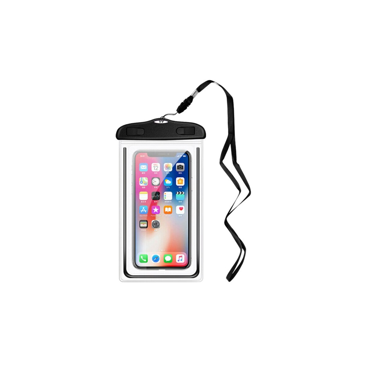 Husa pentru telefon subacvatica impermeabila, 6 inch, Negru Transparent