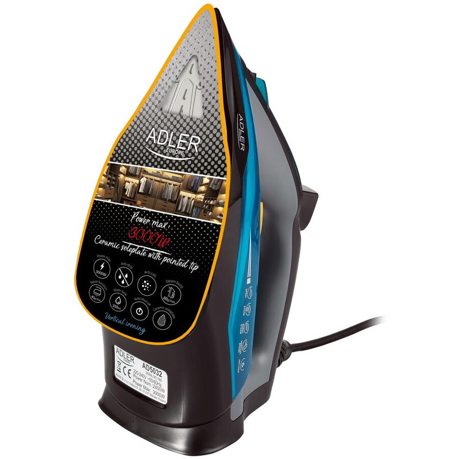 Fier de calcat AD5032 cu talpa din ceramica 3000W, 350ml, calcare orizontala si verticala, 5 functii, 4 sisteme inteligente