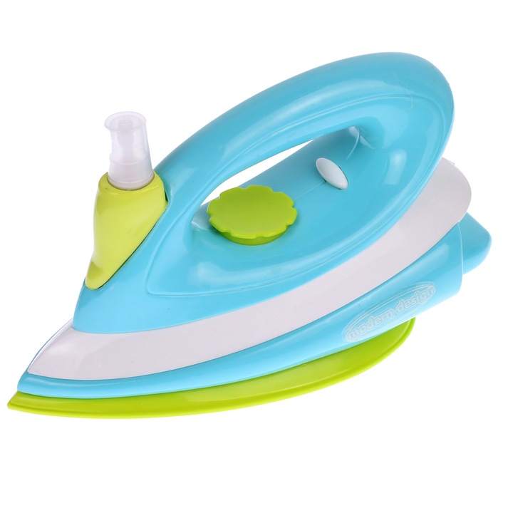 Fier de calcat de jucarie pentru copii, cu sunete si luminite, albastru