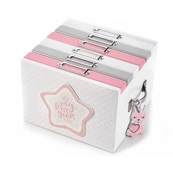 Album foto 6 compartimente din lemn alb roz 21 cm x 17 cm x 13 h Album foto 6 compartimente din lemn alb roz 21 cm x 17 cm x 13 h