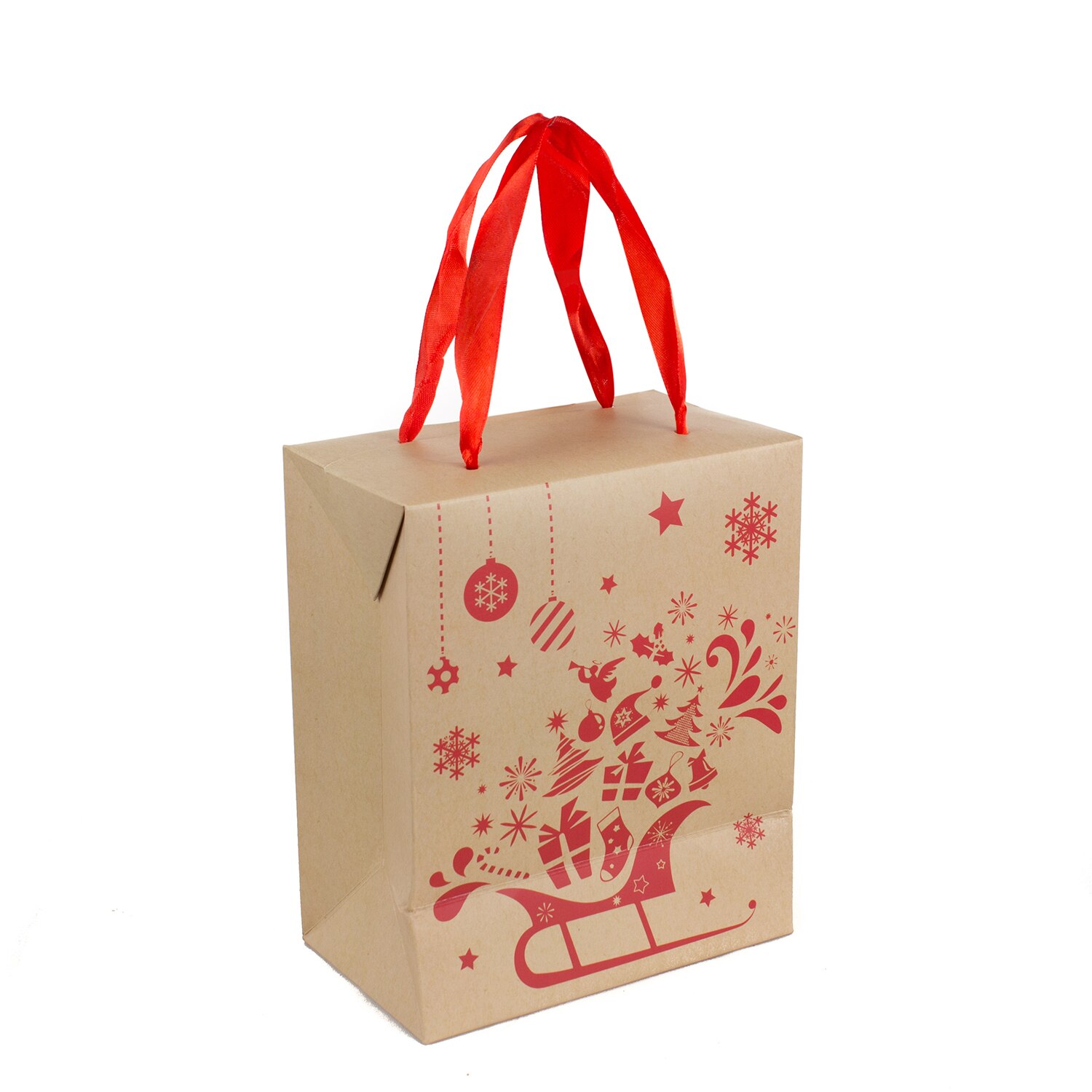 Punga Craciun 2 in 1, 15x18x9 cm, PC-621-79XS-3, Maro