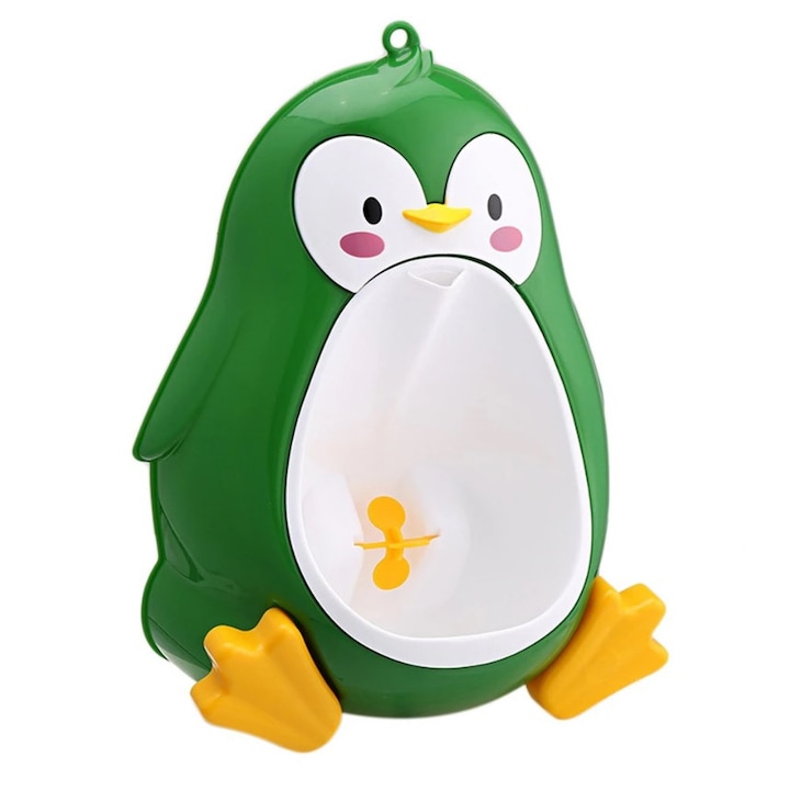 Drool piszoár,fiú részére,pingvin alakú,zöld