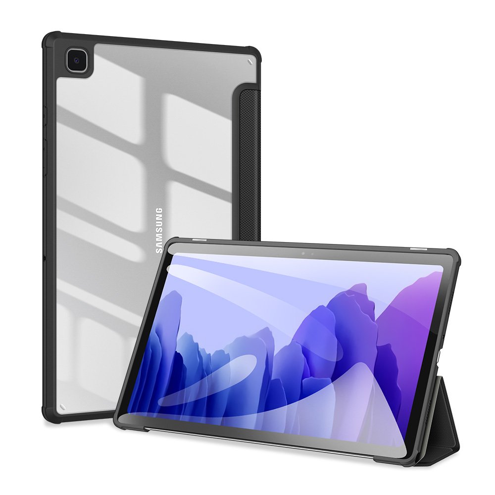 Husa Dux Ducis, Toby, Poliuretan, Piele ecologica, compatibil cu Samsung Galaxy Tab A7 10.4'' 2020, Negru