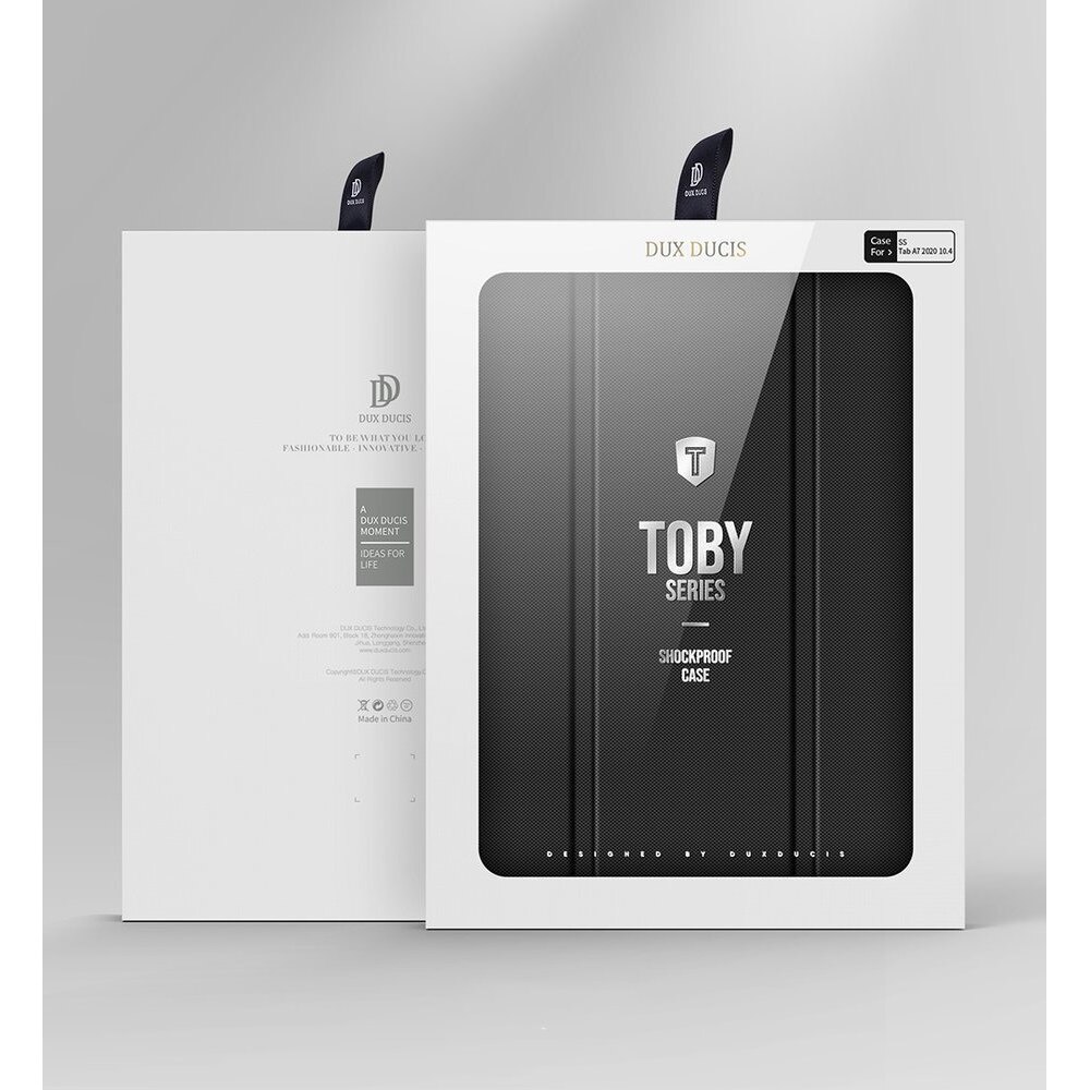 Husa Dux Ducis, Toby, Poliuretan, Piele ecologica, compatibil cu Samsung Galaxy Tab A7 10.4'' 2020, Negru