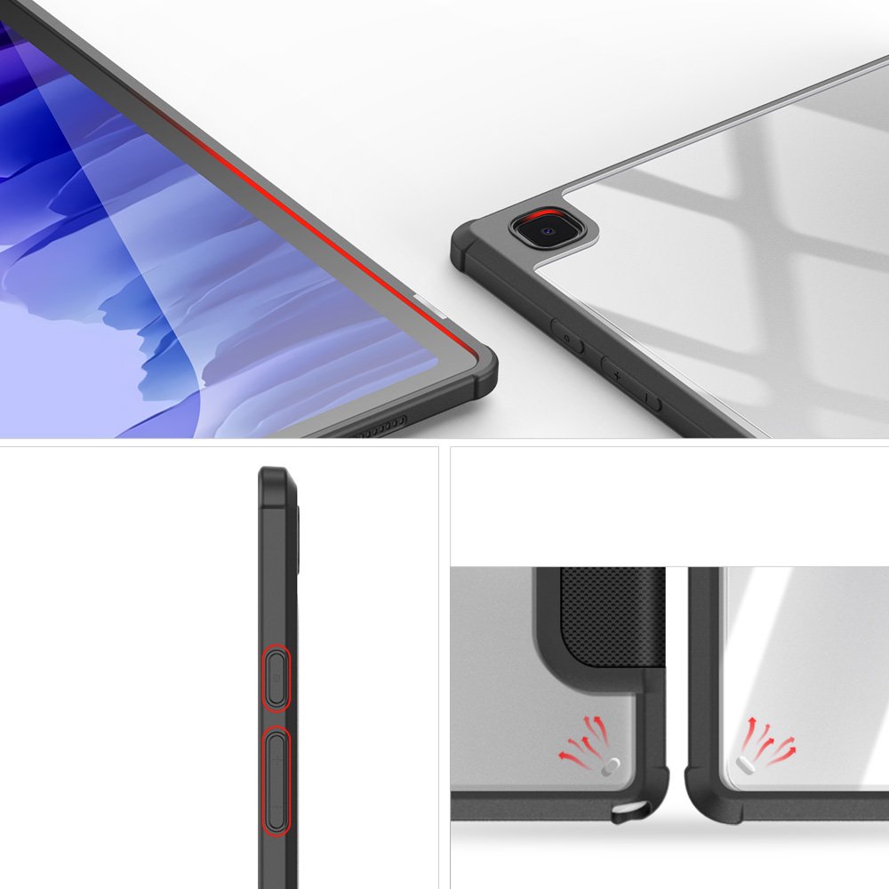 Husa Dux Ducis, Toby, Poliuretan, Piele ecologica, compatibil cu Samsung Galaxy Tab A7 10.4'' 2020, Negru