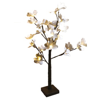 Decoratiune luminoasa, tip veioza, model Copac cu flori, 24 LED-uri, lumina calda, 59 cm, alimentare priza Decoratiune luminoasa, tip veioza, model Copac cu flori, 24 LED-uri, lumina calda, 59 cm, alimentare priza