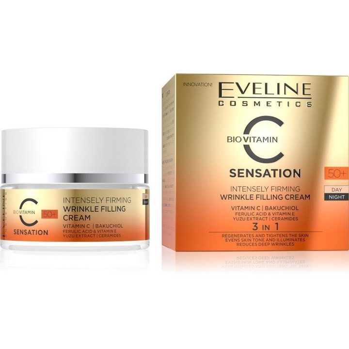 Crema intensiva, de fermitate pentru umplerea ridurilor 50+ Zi/Noapte C SENSATION Eveline