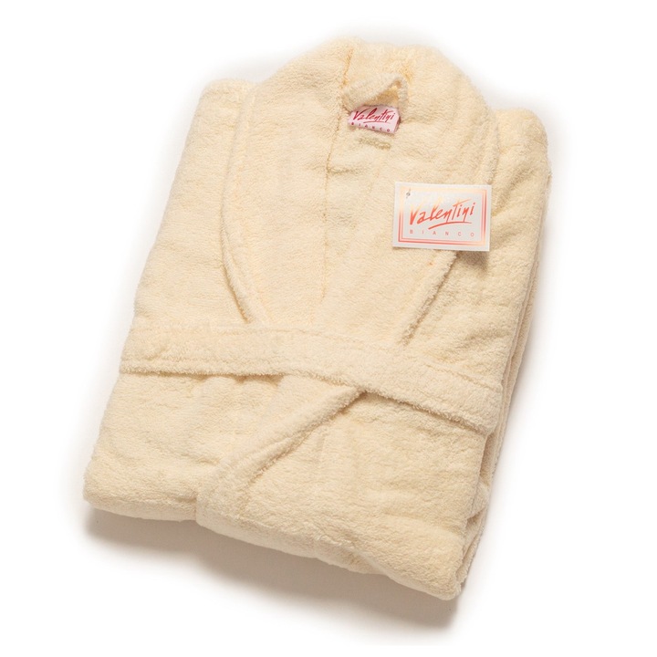 Халат от 100% памук, 500 гр./м2, Valentini Bianco, цвят крем, размер XS