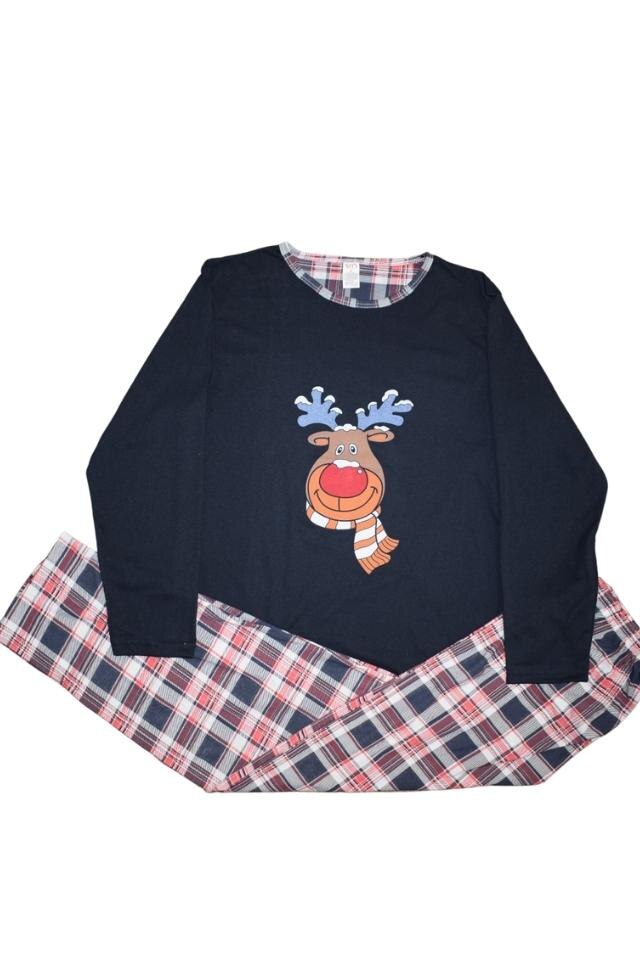 Pijamale barbati , imprimeu ren haios, Bleumarin