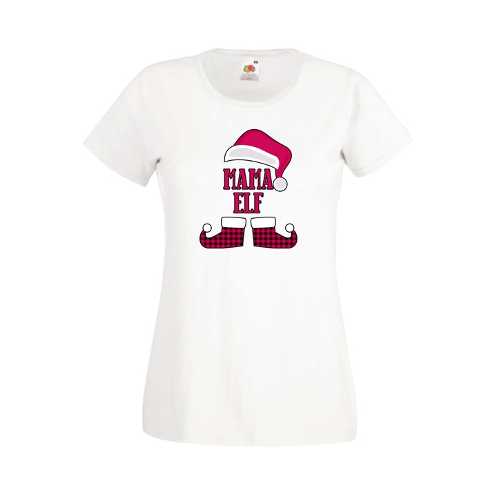 Tricou dama, Tralala, Bumbac, Alb, XL