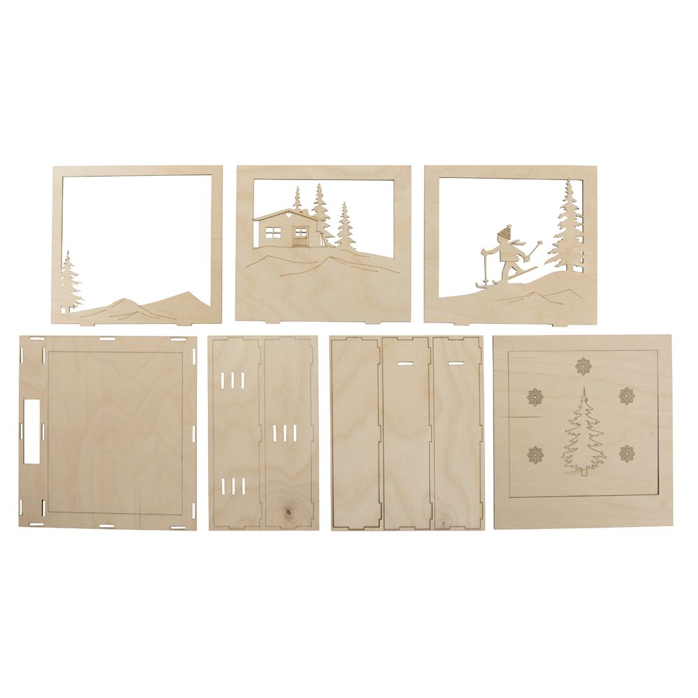 Set creativ din lemn, Peisaj iarna 3 D