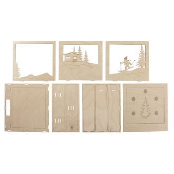Set creativ din lemn, Peisaj iarna 3 D Set creativ din lemn, Peisaj iarna 3 D