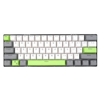 Kit butoane Royal Kludge PBT Double-Shot Keycaps, 61 taste, translucide, switch compatibile Cherry MX, layout US, culoare alb/gri/verde , KC-30 Kit butoane Royal Kludge PBT Double-Shot Keycaps, 61 taste, translucide, switch compatibile Cherry MX, layout US, culoare alb/gri/verde , KC-30