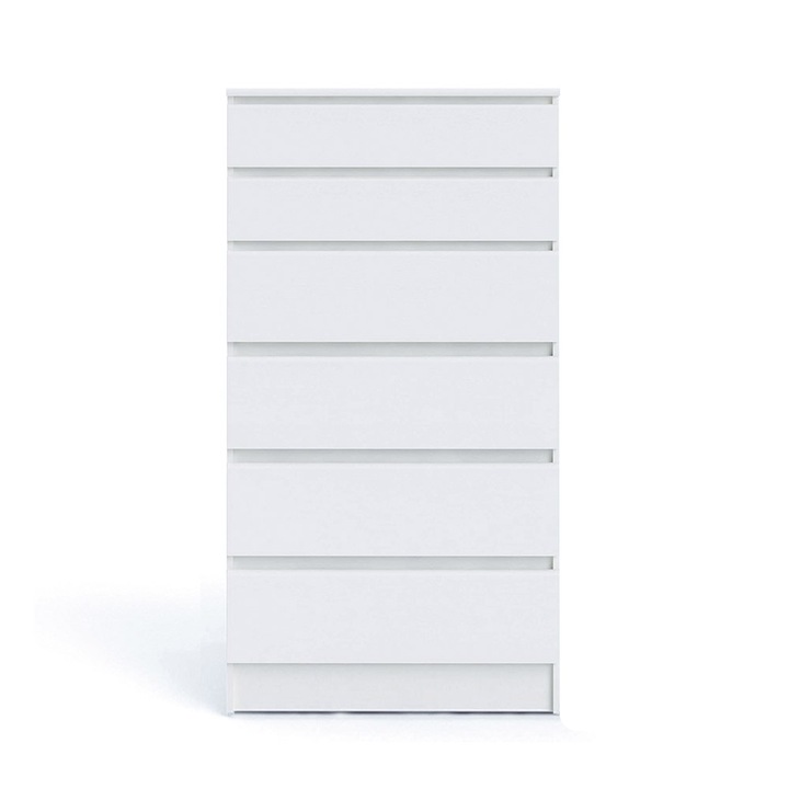 Timeless Tools 6 fiókos komód 60x129x40 cm-es, Fehér