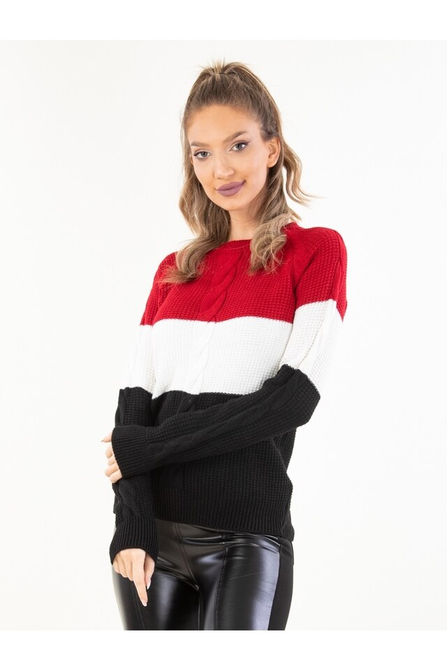 Pulover Dama Kaylin Rosu, marime universala