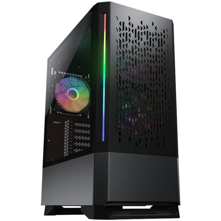 Компютърна кутия COUGAR MX430 Air RGB, черен, Middle Tower, Без захранващ блок, Черен