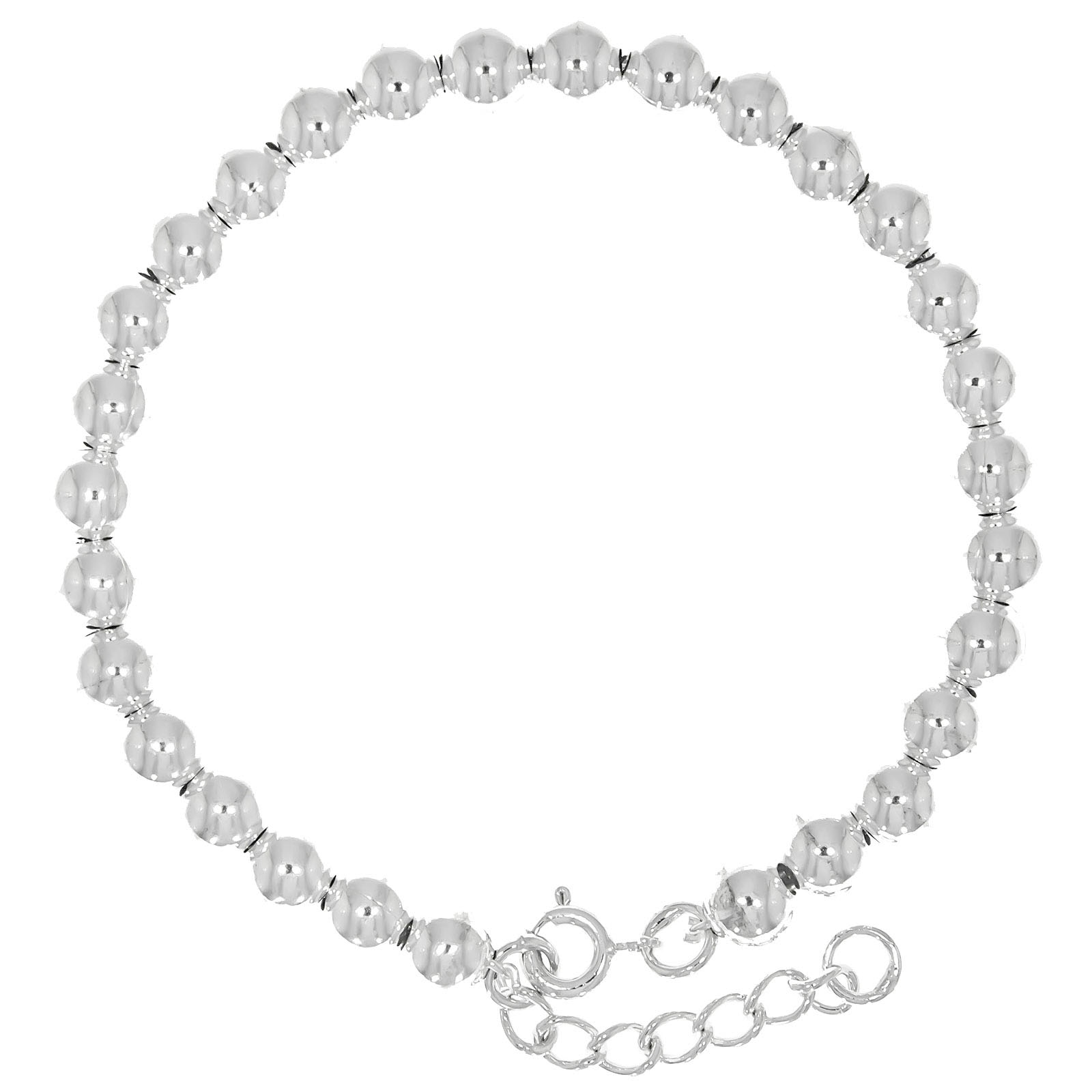 Bratara cu Bile din Argint 20.5cm lungime, reglabila, 0.5cm latime
