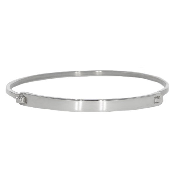 Bratara Argint Fixa cu Placuta 6.2cm diametru interior