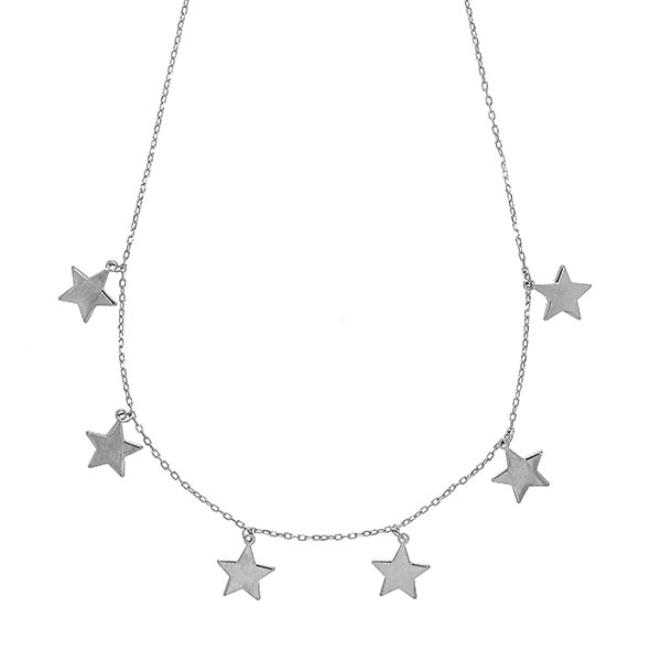 Lantisor Argint Rodiat cu Stele 46.5cm lungime reglabil